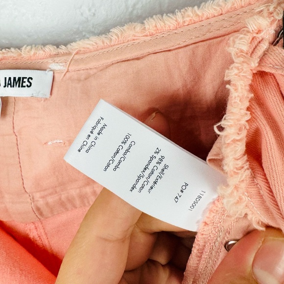 Elizabeth and James Peach Salmon Light Pink Merrit Button Front Midi Skirt - Picture 8 of 9